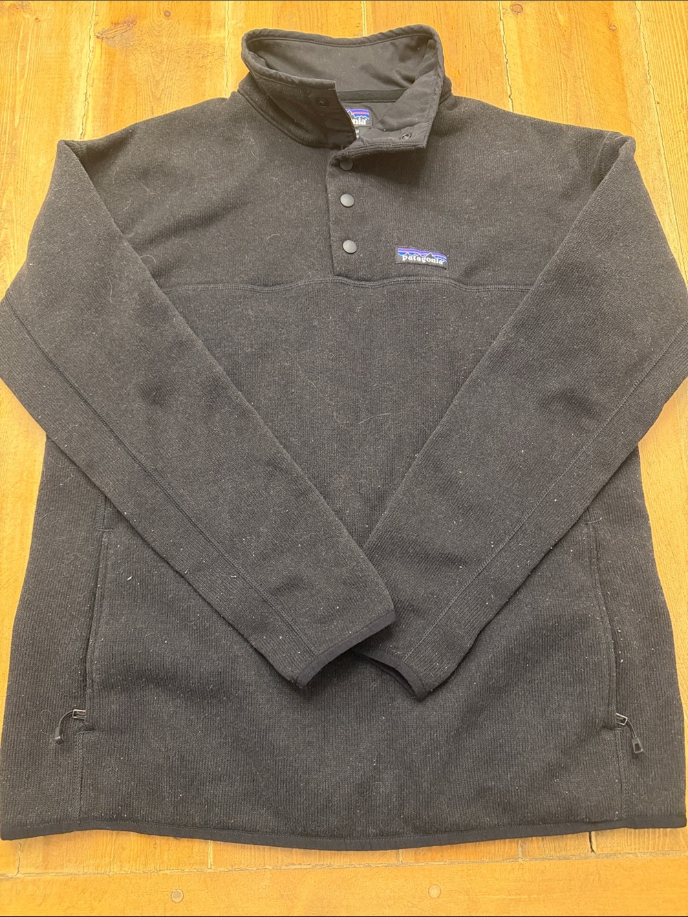 Patagonia Black Snap-Button Fleece Pullover